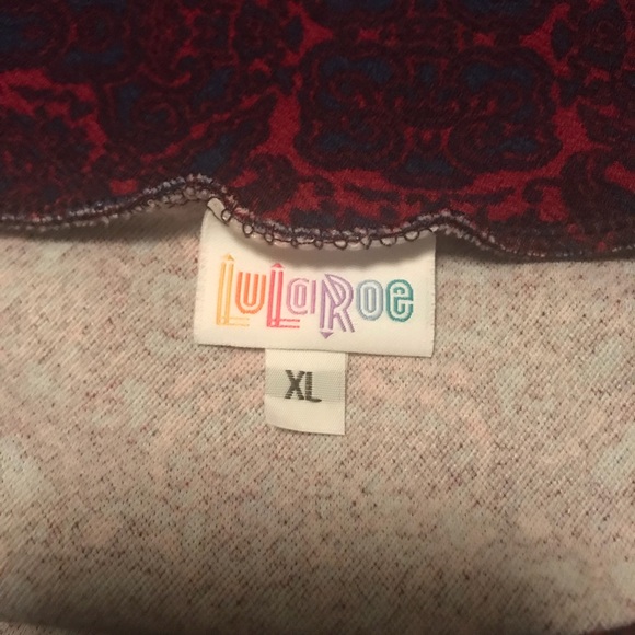 LuLaRoe Cassie Pencil Skirt Red & Blue Size XL - Picture 4 of 4